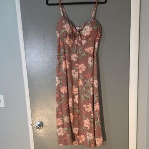 AUW Floral Maxi Dress Peach, Pink